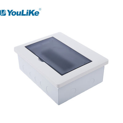 Listrik Flush Mounted 10 Way MCB Box Plastic Dengan DIN Rail yang Dapat Disesuaikan