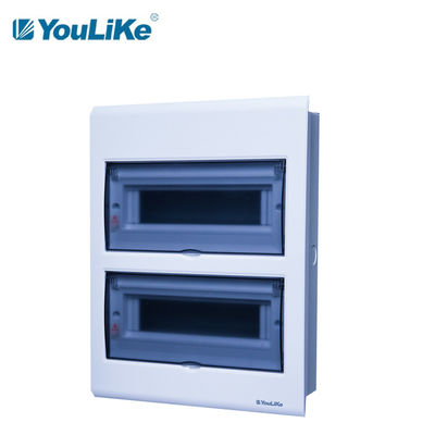 Flush Mounted Plastic MCB Box 24 Way Protection Level IP40 Distribution Board