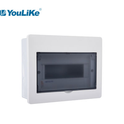 Listrik Flush Mounted 10 Way MCB Box Plastic Dengan DIN Rail yang Dapat Disesuaikan