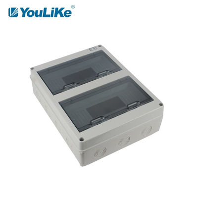 IP65 Outdoor Plastic MCB Box 24 Way Distribusi Daya Pintu Transparan