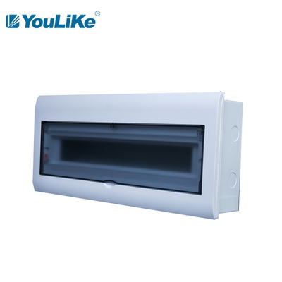Kotak Distribusi Daya Listrik Plastik MCB Flush Mounted 21 Way Dengan Din Rail