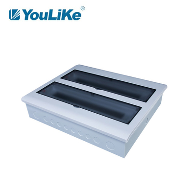 42 Way Plastik Kotak Distribusi Listrik IP40 MCB Box Panel Recess Mounted
